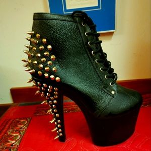 Pleaser Fearless Spiked Platform Booties